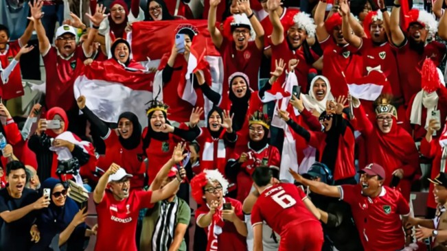Suporter Timnas Indonesia di luar negeri. [Instagram]